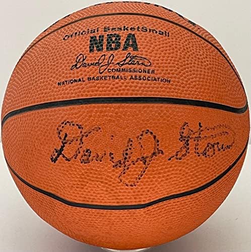 David Stern Autographing Spalding Medium Mini košarka - autogramirane košarkama