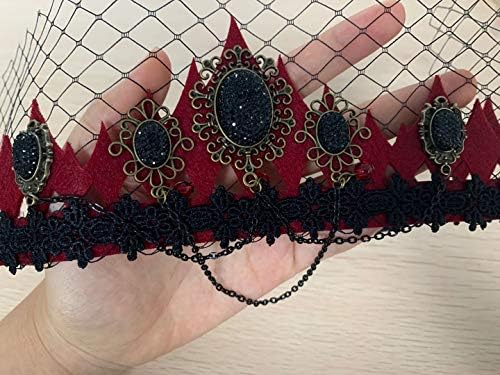 Cathercing Vampire traka za glavu za Noć vještica Crvena Vampire Queen Crown Headpiece Hair Accessories