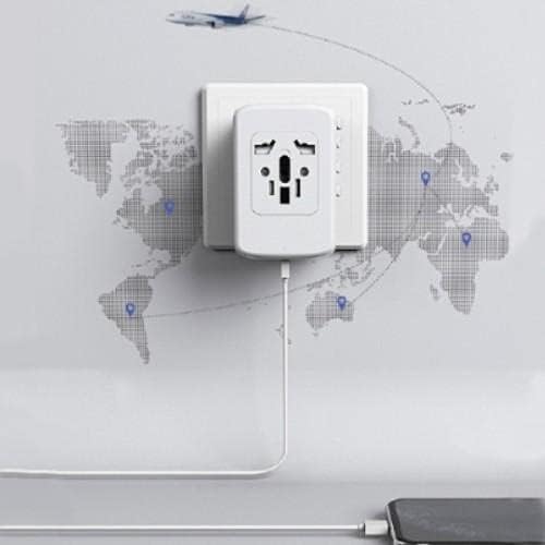 Punjač Boxwave Kompatibilan sa Energizer Energy 100 - International PD zidni punjač, ​​3 USB međunarodnog adaptera i pretvarač - zimska bijela