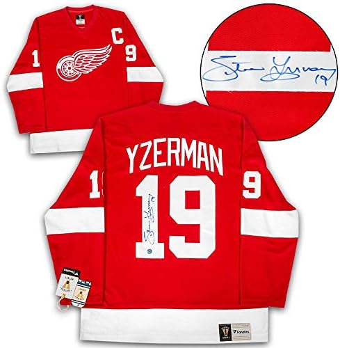 Steve Yzerman Detroit Crvena krila potpisana retro fanatics dres - autogramirani NHL dresovi
