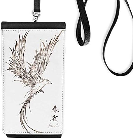 Rosefinch Sketch Fuiry slikanje ptica Fushicho Telefon novčanik torbica Viseći mobilni torbica Crni džep