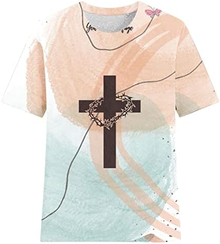 2023 Odjeća Trendy Crew vrat pamuk grafički vintage Top košulja za žene kratka rukava s kratkim rukavima
