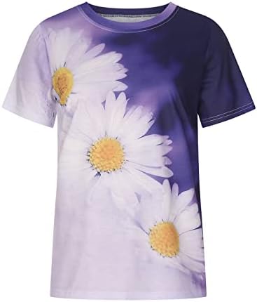 Lounge bluza majica za tinejdžere 2023 kratkih rukava Crewneck vrat pamuk grafički grafički ispis cvjetna