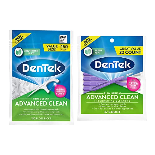 DenTek Triple Clean Floss Picks / nema garancije za prekid / 150 Count i DenTek Slim Brush Interdental Cleaners