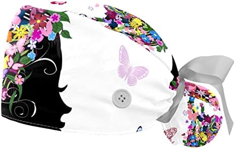 2 komada Butterfly Girl Button CHPUB CAP Radni šešir Jedna veličina više boja