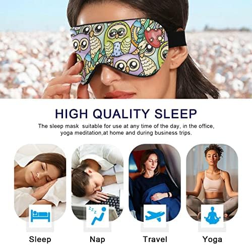 Sažetak sove Prozračne maske za spavanje, hladno osjećati poklopac za spavanje za oči za ljetni odmor, elastično