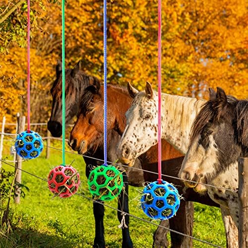 Woiworco 4 pakovanja kugle za poslastice za konje, kugle za sijeno za konje i koze, igračke za štand za