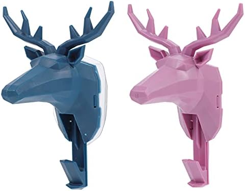 Kabilock ručnike za ručnik na zidnim kukice 2pcs plastične jelene glave kuke za životinje zidni vješalica