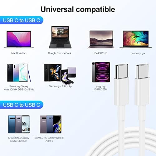 USB C brz punjač 10 stopa, 3pack 10 ft USB C do C kompatibilan za punjenje za Macbook Air / Pro, iPad Air / Pro, Dell XPS 13, Samsung Galaxy i više laptop