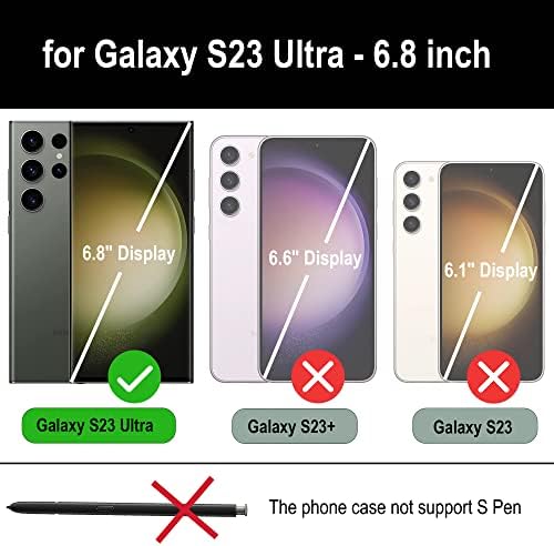 Dkdksip za Samsung Galaxy S23 Ultra torbica za novčanik za žene, [bežično punjenje] [RFID blokada] [držač