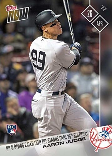 2017. topps sada Baseball 87 Aaron sudija Rookie Card - Hits Home Run & Cars Ronilački ulov na 25. rođendan