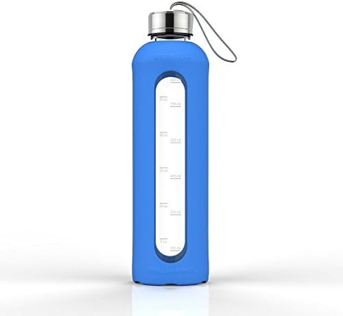 Staklene vode boce s vremenima za piće 32 ozljeda vode sa silikonskim rukavom motivacijske vode sa bocom