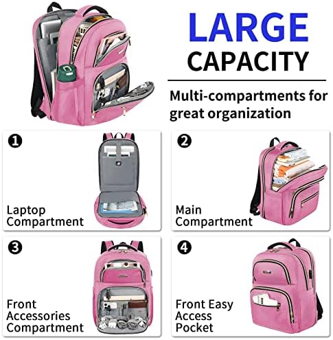Putni ruksak za Laptop, poslovni ruksak za prijenosnike protiv krađe TSA Friendly s USB priključkom za punjenje,izdržljiva