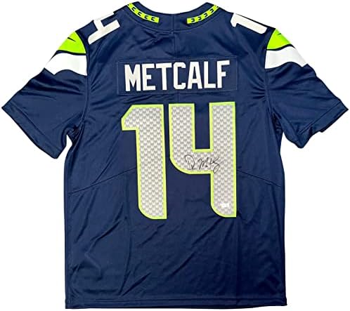 DK Metcalf potpisan Seattle Seahawks 14 mornarica Nike Limited Jersey Fanatics - autogramirani NFL dresovi