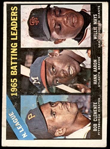 1966. godine 215 NL lideri za bacanje Roberto Clemente / Willie Mays / Hank Aaron Braves / Pirati / Giants