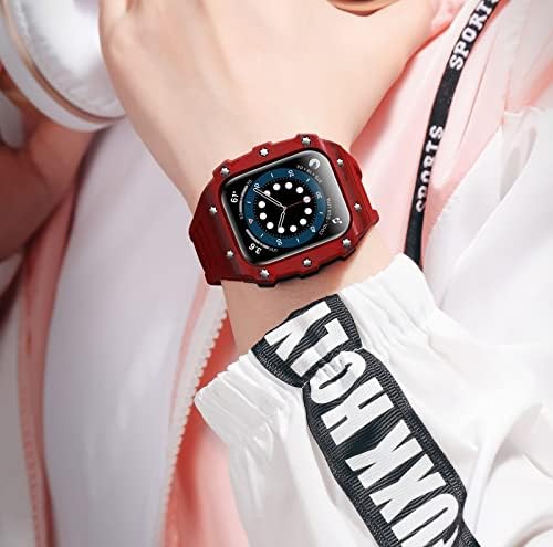 Modband Carbon modifikacijski modifikacijski remen za Apple Watch Band 45mm 44mm 40mm 41mm čelični opseg