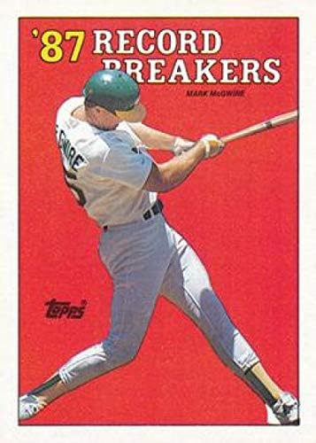 1988 TOPPS 3 Mark McGwire RB Rookie Homer Record NO Bel White Spot