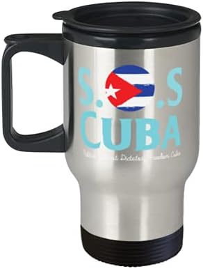 SOS CUBA Freedom Kubanska zastava Turistička šolja za srce Patria y Vida