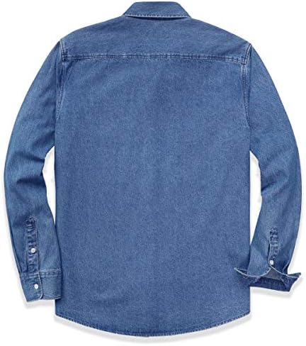 Dubinik® traper majica Muške majice od trapera dugih rukava muški gumb pamuk pamučne stalne fit casual radne