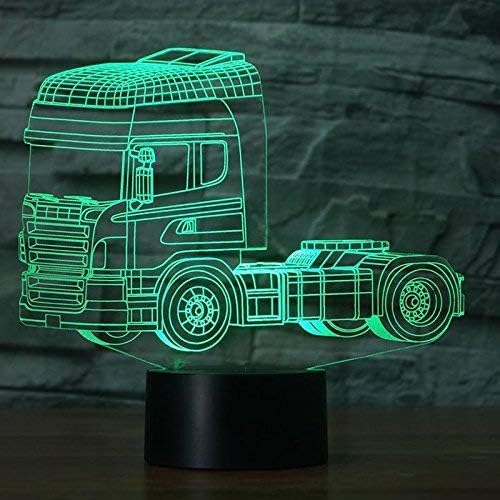 Jinnwell 3D Bus Car teški kamion noćna lampa iluzija noćno svjetlo 7 promjena boje dodirni stol za presvlačenje