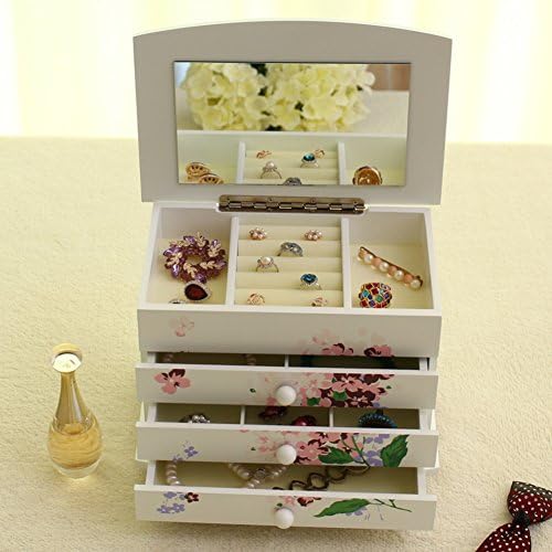 Wodeshijie Evropska kutija za nakit od drveta/južnokorejska kutija za nakit od ogledala / kutija sa Odlagalištem naušnica / rođendanski poklon-a