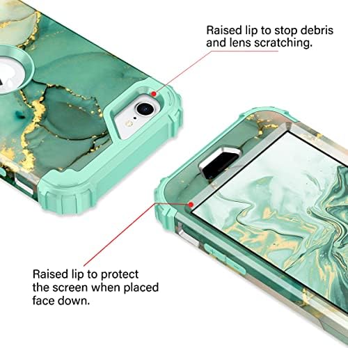 Racase za iPhone SE 2022/2017 CASE, trosloj, teška zaštita od udara na udarce, čvrsti plastični branik +
