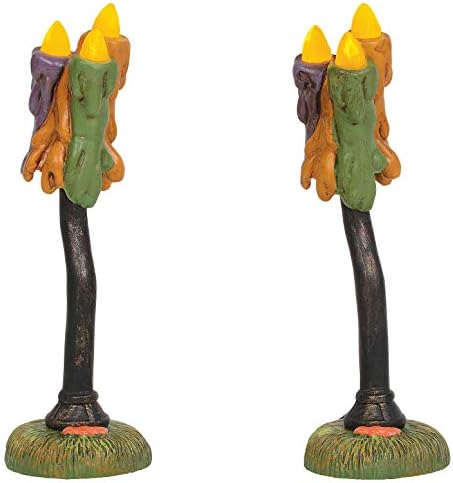 Odjel 56 Seoski prijevoz proizvoda Halloween Wicked Wax lampe za figurice, 4,25 inča, višebojna