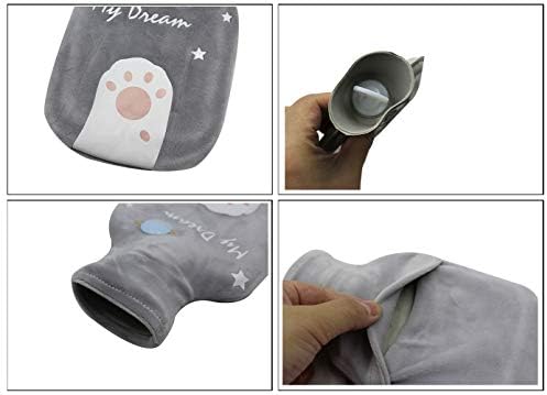 Slatka gumena flaša za toplu vodu za mačke sa plišanim pokrivačem od flisa, grijač za stomak za noge