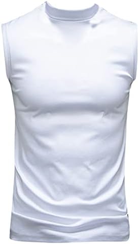 Miaeowve Muške Osnovne Turtleneck Bez Rukava Čvrste Casual T-Shirt Pulover Tops Termo Shirts