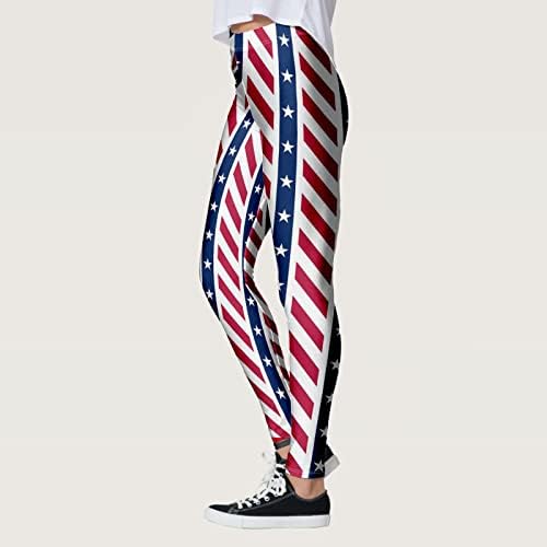 4. jula High Squiks gamaše za žene Američka zastava Trčanje joge gamaše ultra meko četkanje rastezanje jogger workout pantalone