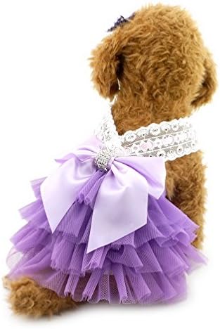 SELMAI Tutu suknja za kućne ljubimce vjenčanica za male pseće mašne sa čipkastim volanima princeza djevojke