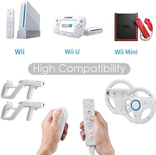 Poulep bežični daljinski upravljač za Wii Wii U Console s Motion Plus - crno-bijelo