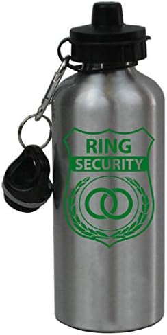 CustomGiftsNow Sigurnost prstena - Nosač za vjenčani prsten 20-unci 600ml srebrne aluminijske sportske boce