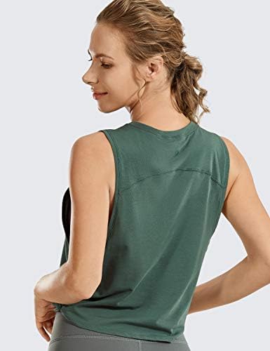 CRZ yoga pima pamuk obrezani tenkovi za žene - sportske košulje bez rukava Atletski joga trčanje teretane