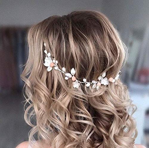Catery cvijet nevjesta vjenčanje traka za glavu Silver Crystal Pearl Hair Vine Baby Breath pletenica Headpiece