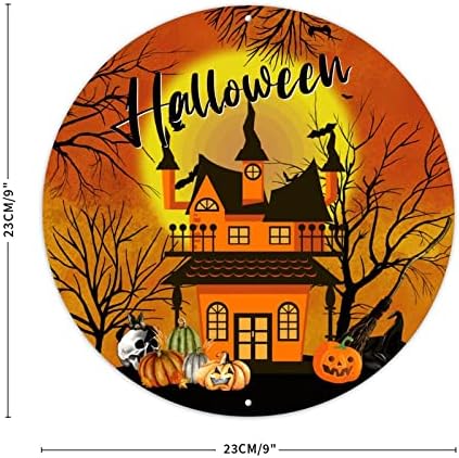 Cuwkisssign Halloween zastrašujuća kuća sablasni dvorac Zidni dekor metalni znak Halloween prednja vrata