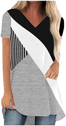 Ženski okrugli vrat plus majice pune boje casual s kratkim rukavima ljetni bazični vrhovi plaža bluza 2023