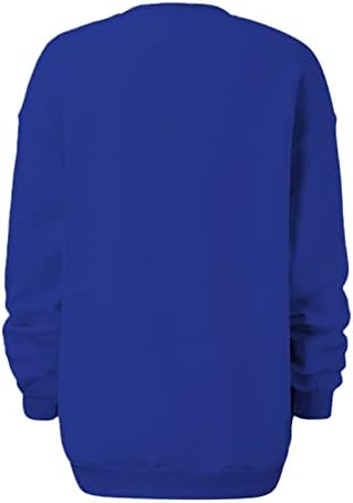 Duksevi za žene Solid Boja prevelika pulover vrhove pad ramena dugih rukava Crta majica slatka casual bluza