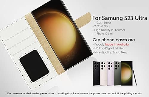 za Samsung S23 Ultra, za Samsung Galaxy S23 Ultra, dizajniran poklopac kućišta telefona sa preklopnim novčanikom,
