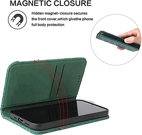 Kossma torbica za novčanik za iPhone 14 Pro Max, klasična preklopna torbica od magnetne prave kože krokodila