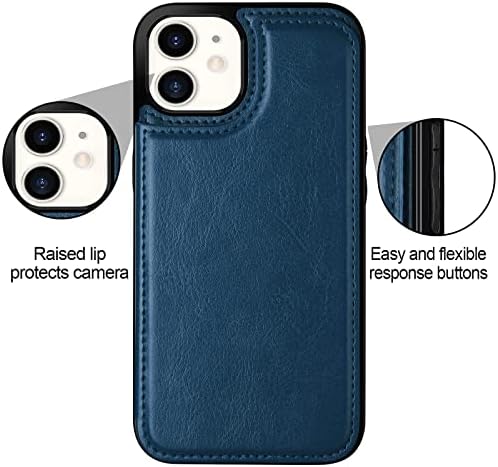 Hiandier torbica za novčanik za iPhone 11 6.1-inčni tanak zaštitni slučaj sa držačem otvora za kreditnu karticu Flip Folio mekana PU kožna magnetna Navlaka za zatvaranje za 2019 iPhone 11 iPhone XI, plava