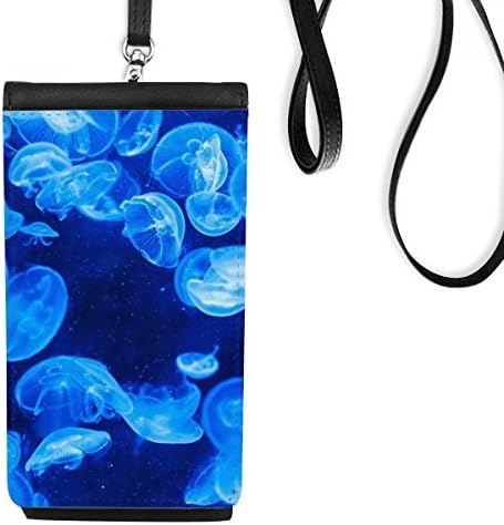 Duboka plava meduza Nauka priroda Ocean Telefon novčanik torbica Viseća mobilna torbica Crni džep