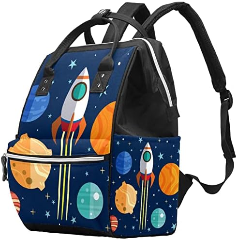 Guerotkr putni ruksak, vrećice za pelene, ruksak pelena, svemir šareni planetni svemirski brod plavi uzorak