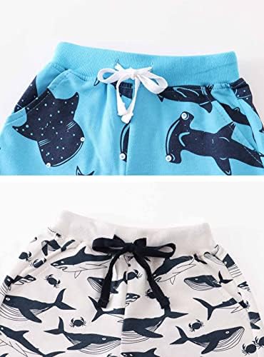 Acestar 2 paketa ljetne kratke hlače za dječake za djecu s vezicom-pamučne Ležerne hlače za trčanje za bebe aktivne sportske kratke hlače