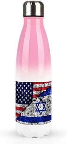 SAD i Izrael na puknutom bocu za bocu od nehrđajućeg čelika iz 17oz sportove od nehrđajućeg čelika, sportska tikvica za ponovno puštanje u obliku vakuuma