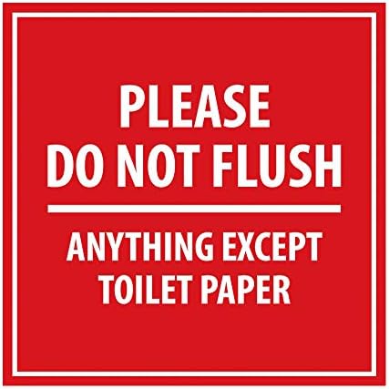 Znakovi Bylita Square Molimo ne ispirajte ništa osim toaletnog papirnog znaka sa ljepljivom trakom, nosači na bilo kojoj površini, otporno na vremenske uvjete, unutarnje / vanjsku upotrebu - srednja