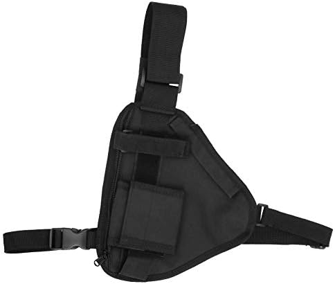 Prijenosni prsluk torba za prsa torbica, 10, 2x6, 69inches crna torba za prsa Walkie Talkie Podesiva kaiš