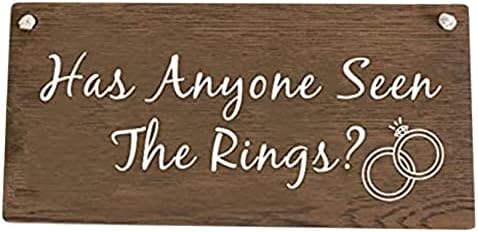 Mesllings je li neko vidio prstenove-6 inča x 12 inča drveni vjenčani znak Page Boy rustikalni znakovi Boho