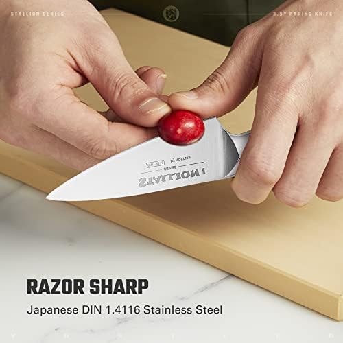 Set noža od 2 - 6,5 inča kuharskih noža i 3,5 inčni nož za pariranje - japanski čelični kuharski skup za