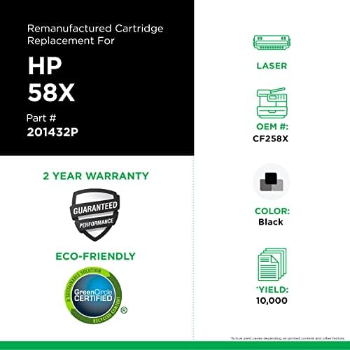 Clover prerađena zamjena tonera visokog kapaciteta za HP CF258X / Black